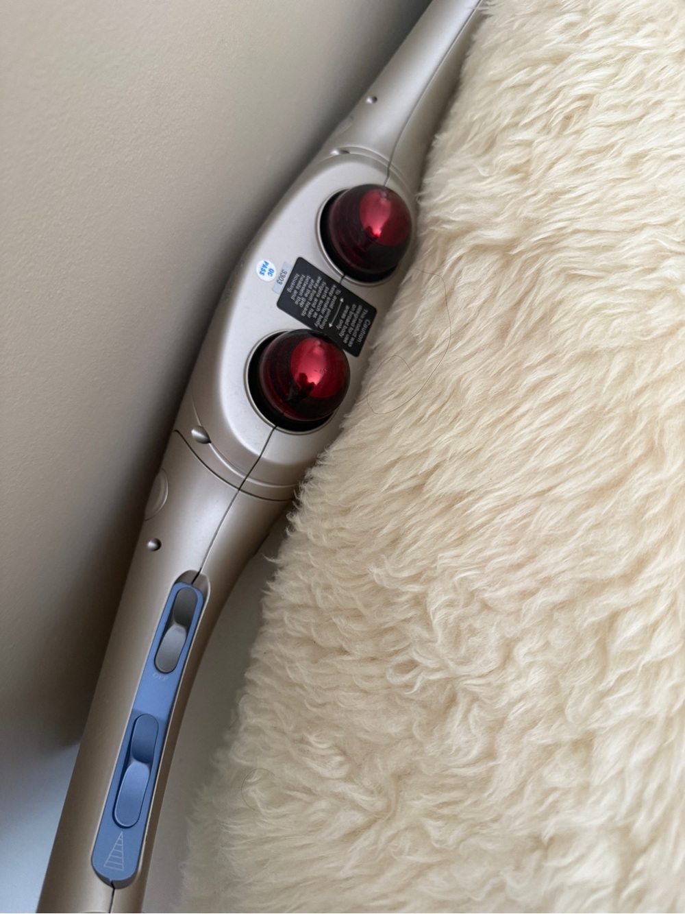 Homedics Silver Handheld Massager with Dark Red Roller Nodes
